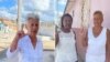 Damas de Blanco Asunción Carrillo (centro), Caridad Burunate (der.) y Maritza Perdomo, detenidas este domingo en Matanzas. (Foto: Facebook/Asunción Carrillo)