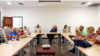 Equipo de RT en un salón de reuniones del Palacio de la Revolución en La Habana.