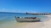 Balsa en la que se trasladaron migrantes cubanos.