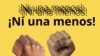 Cartel de la organización feminista Alas Tensas que exige el cese de los feminicidios.