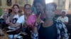 Madres de presos políticos del 11J, en la Iglesia de Nuestra Señora De La Merced, en Camagüey. (Foto: Facebook)