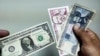 Un hombre muestra dólares estadounidenses y pesos. (YAMIL LAGE / AFP)