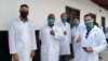 Una foto sin fecha y sin identificación del grupo de seis trabajadores de la salud cubanos enviados a Venezuela para combatir el COVID-19 publicada en el sitio en internet de Radio Rebelde.