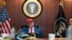 Presidente Trump en la Sala de Crisis de la Casa Blanca.