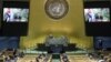 Miguel Díaz-Canel se dirigió por video conferencia a la 75 Asamblea General de Naciones Unidas, el 22 de septiembre de 2020. Manuel ELIAS / UNITED NATIONS / AFP