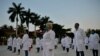 Brigada de médicos cubanos que viajó a Andorra. YAMIL LAGE / AFP