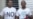 Dos activistas con carteles por la libertad en las calles de San Miguel del Padrón