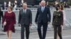 Díaz-Canel y López Obrador, con sus respectivas esposas, en la Plaza del Zócalo, durante la ceremonia del Día de la Independencia de México.