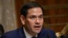 El senador Marco Rubio cuestiona al secretario de Estado Mike Pompeo en una audiencia en el Senado.